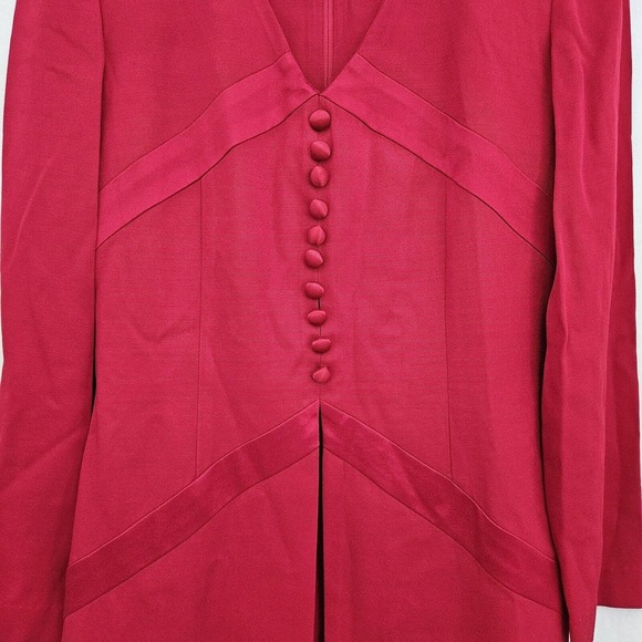 Danny & Nicole Red 1 Pc Dress Suit Size 6 Career, Church Suit Vintage 90s - Picture 6 of 15